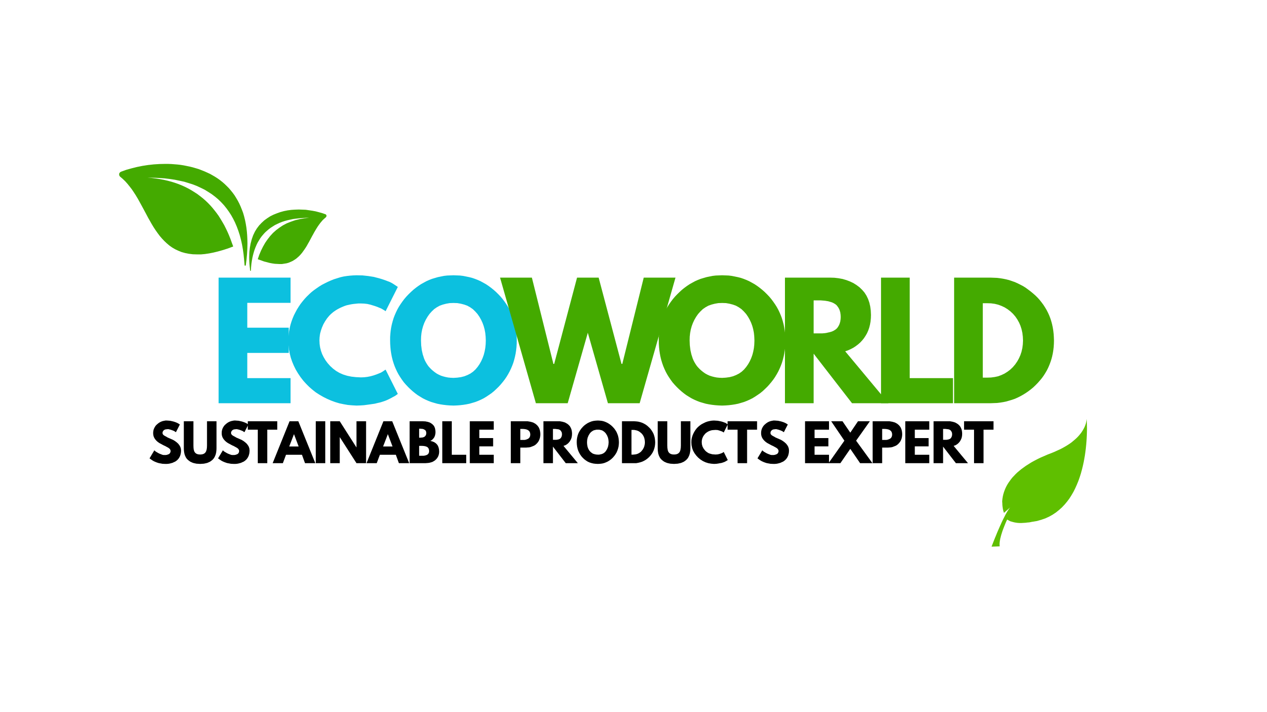 Logo for Ecoworld Ltd. The name of the company is spelled in all capital letters, with Eco coloured hexcode #0CC0DF and world coloured hexcode #44AA00.